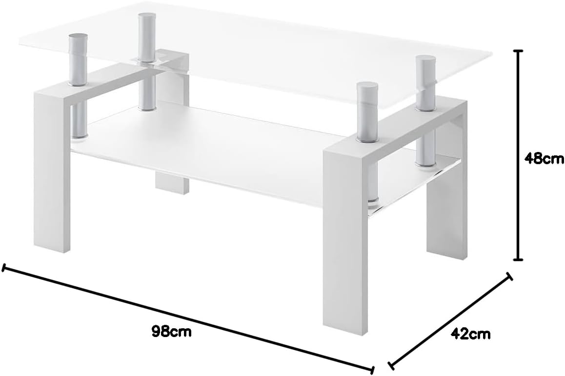 OSJ Glass Coffee Table 88 cm