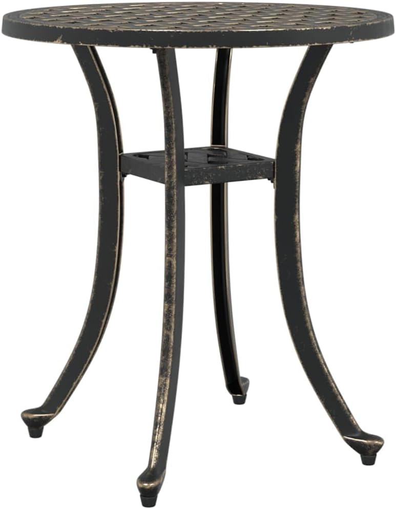 Bronze Aluminum Round Garden Table 48×53 cm