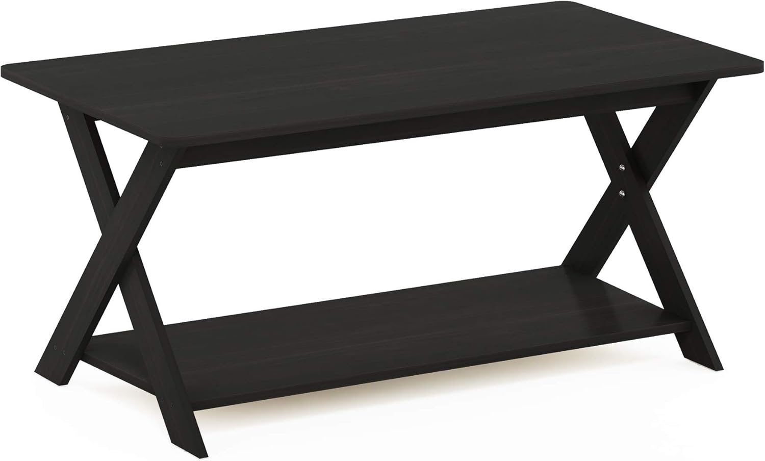 Furinno Modern Simplistic Criss-Crossed Coffee Table, White