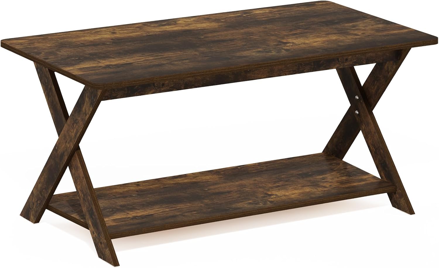 Furinno Modern Simplistic Criss-Crossed Coffee Table, White