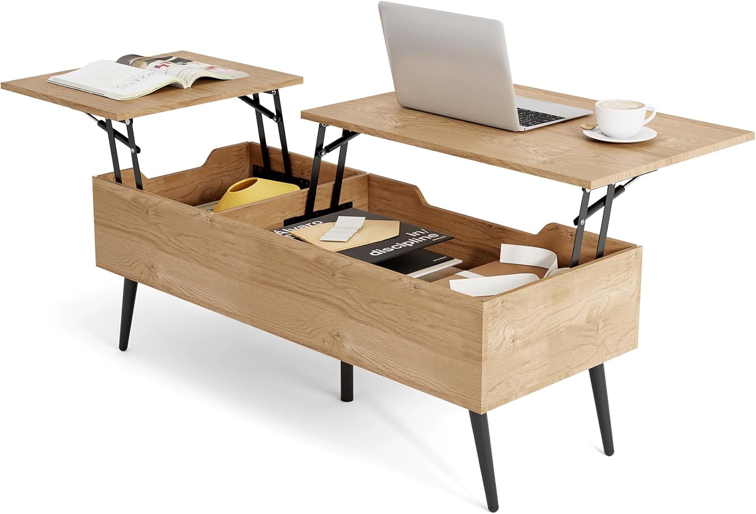 Costway Lift-Top Coffee Table Black