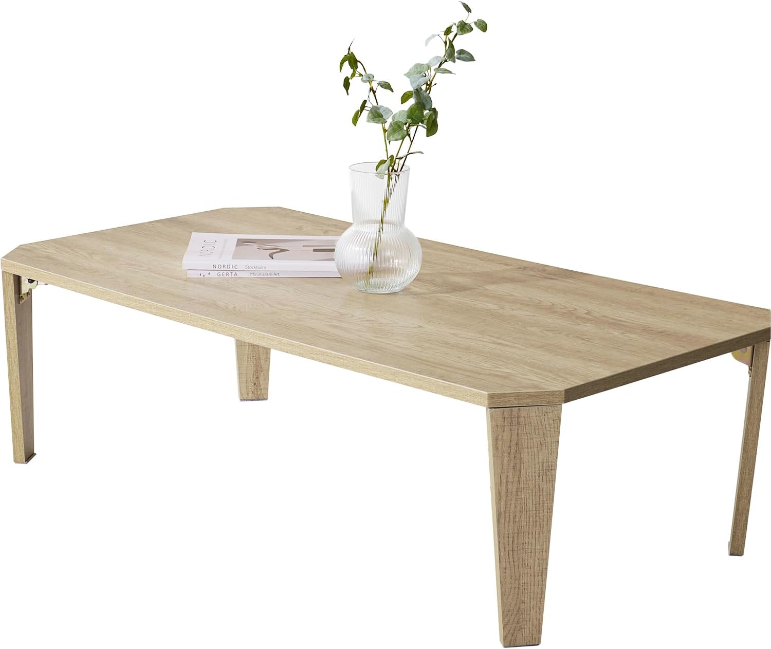 Hagihara MT-6860BR Foldable Low Table Brown 75×32 cm