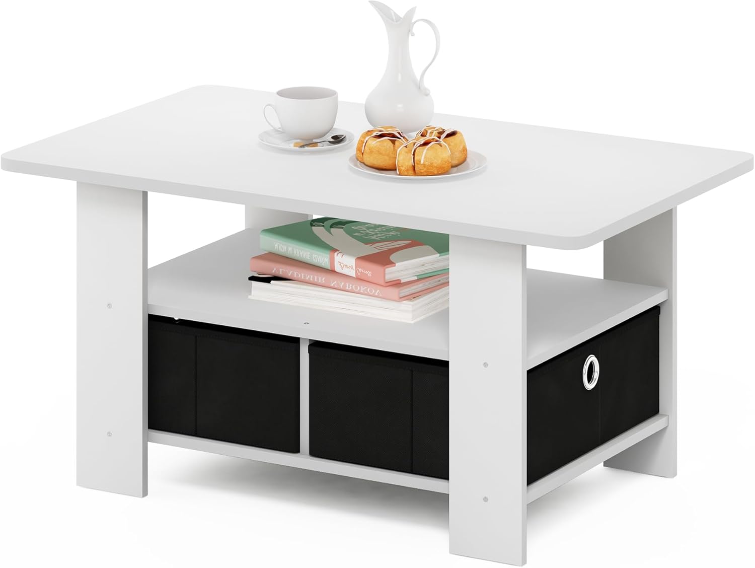 Furinno Andrey Coffee Table, White/Black