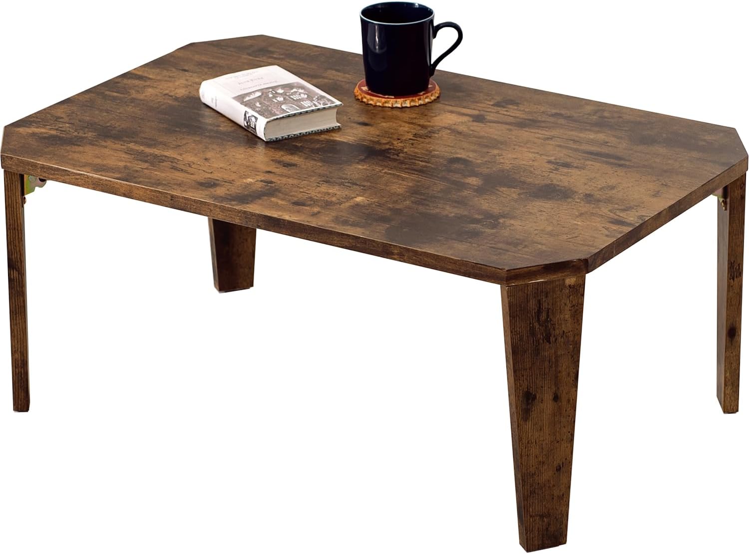 Hagihara MT-6860BR Foldable Low Table Brown 75×32 cm