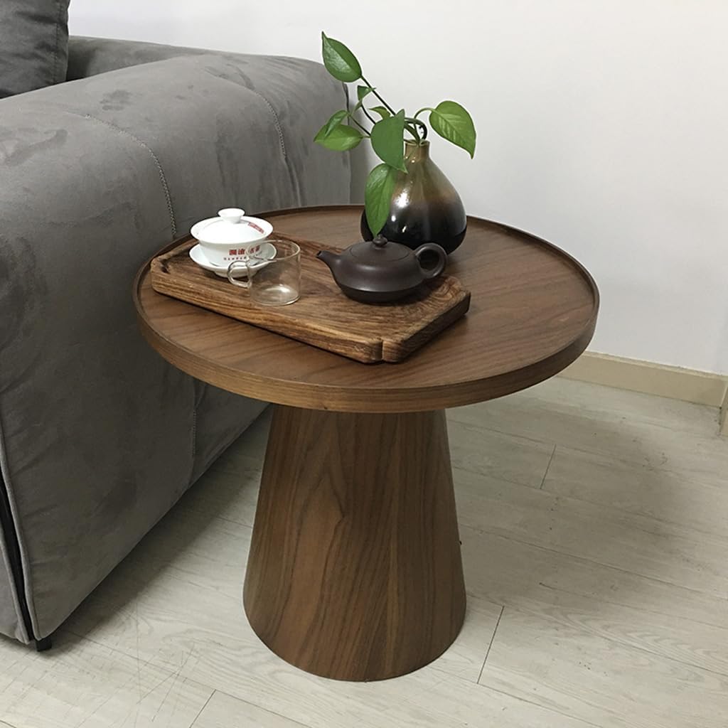 Mushroom-Shaped Solid Wood End Table