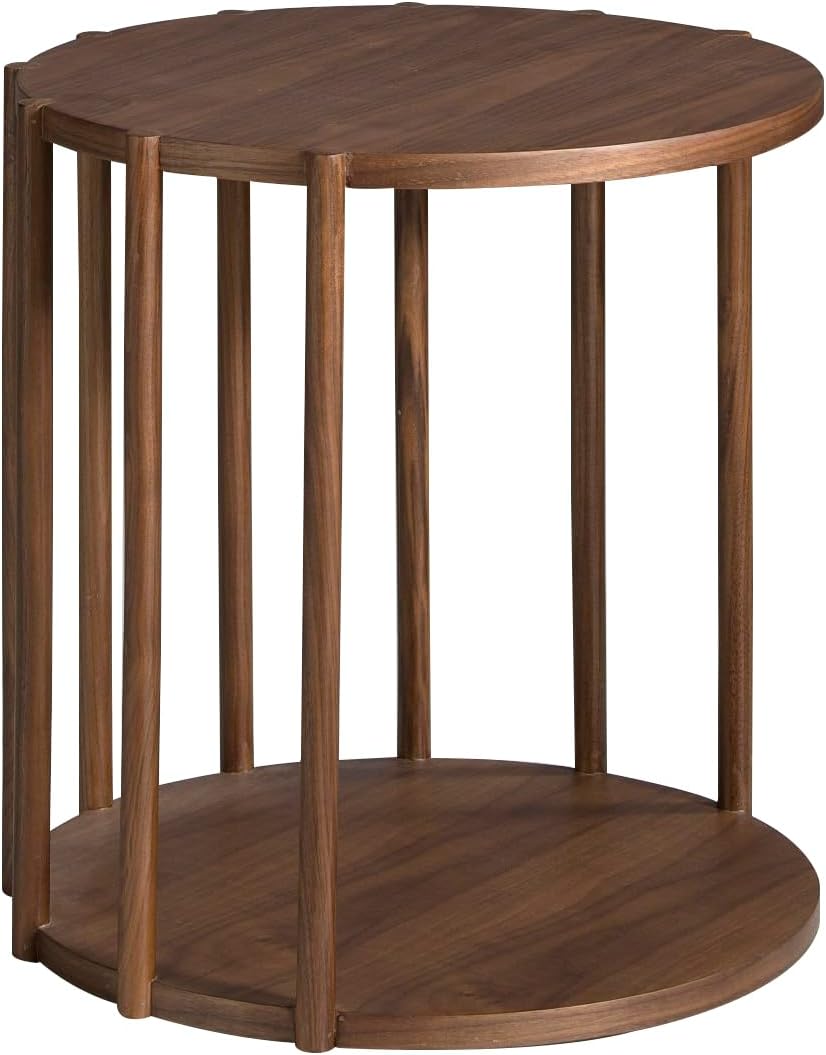 Mesa rincón de Madera chapada en nogal.