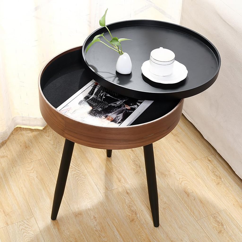 Bark Barrel End Table with Steel Legs