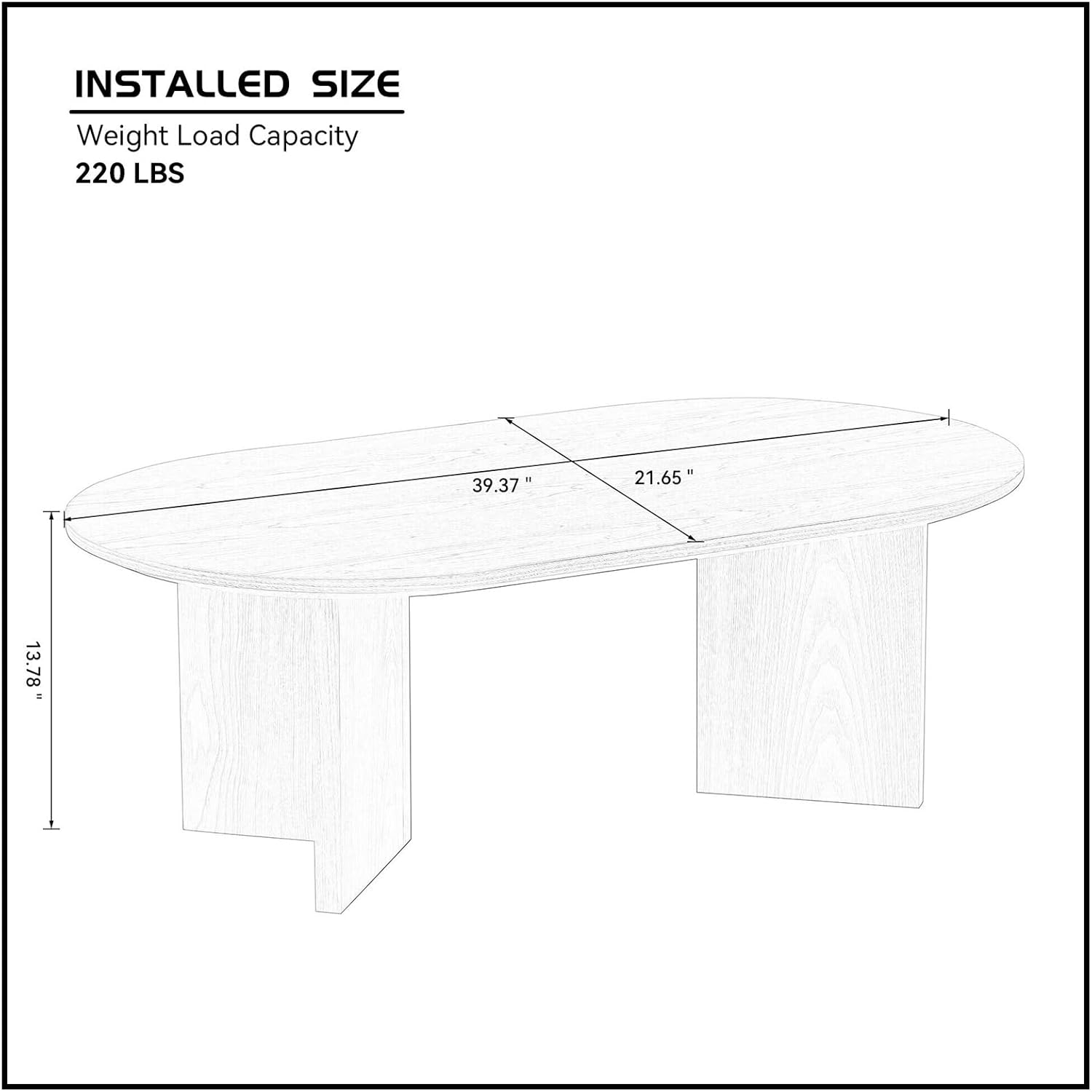 Modern Oval MDF Coffee Table Walnut 100 cm