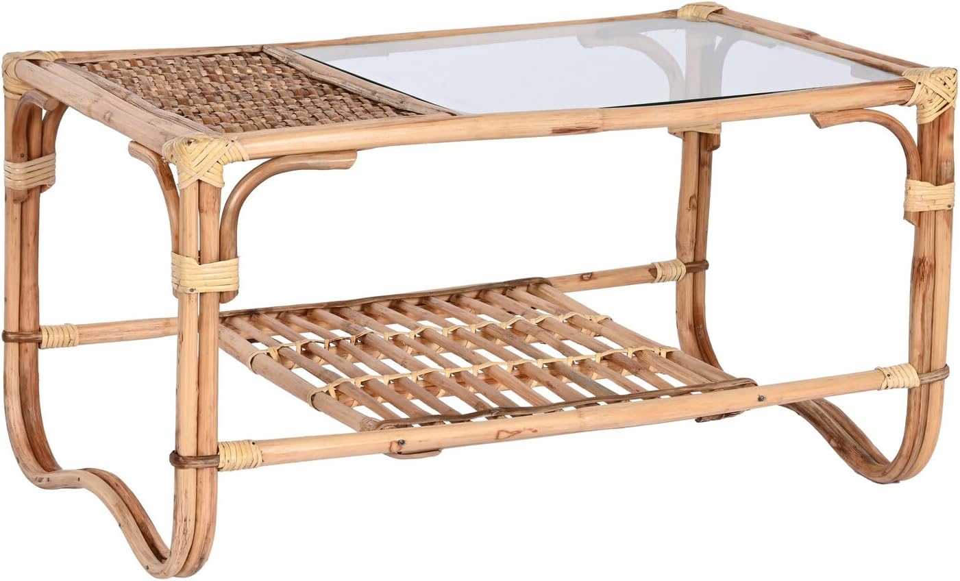 Mesa Centro Ratan Bamboo 76 x 46 x 40 cm Natural