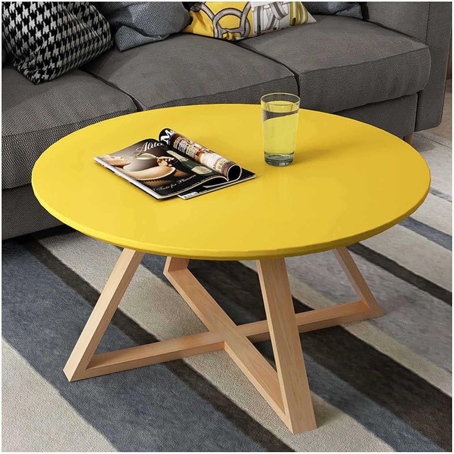 Round Yellow Coffee Table 70cm