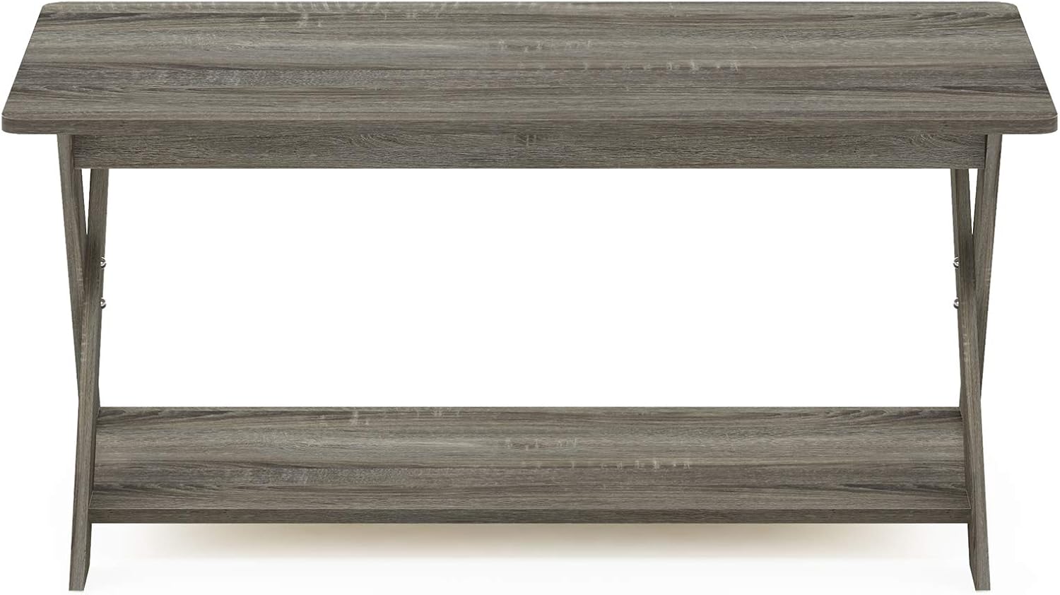 Furinno Modern Simplistic Criss-Crossed Coffee Table, White