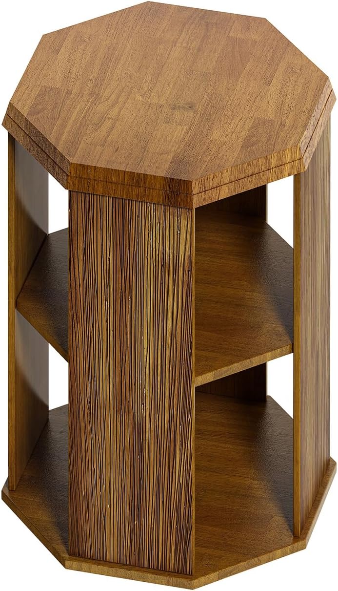 QVK Octagonal Walnut Coffee Table Set 31.5in