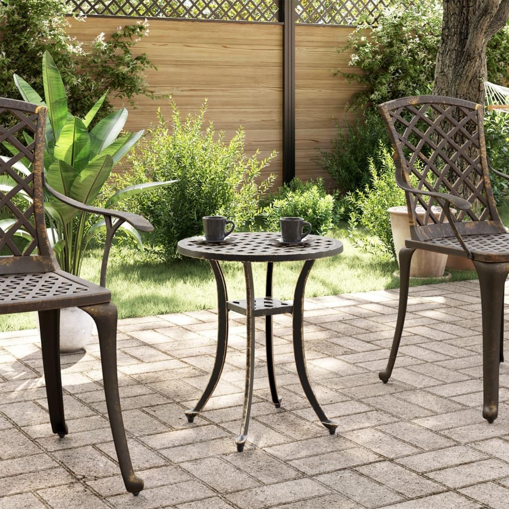 Bronze Aluminum Round Garden Table 48×53 cm