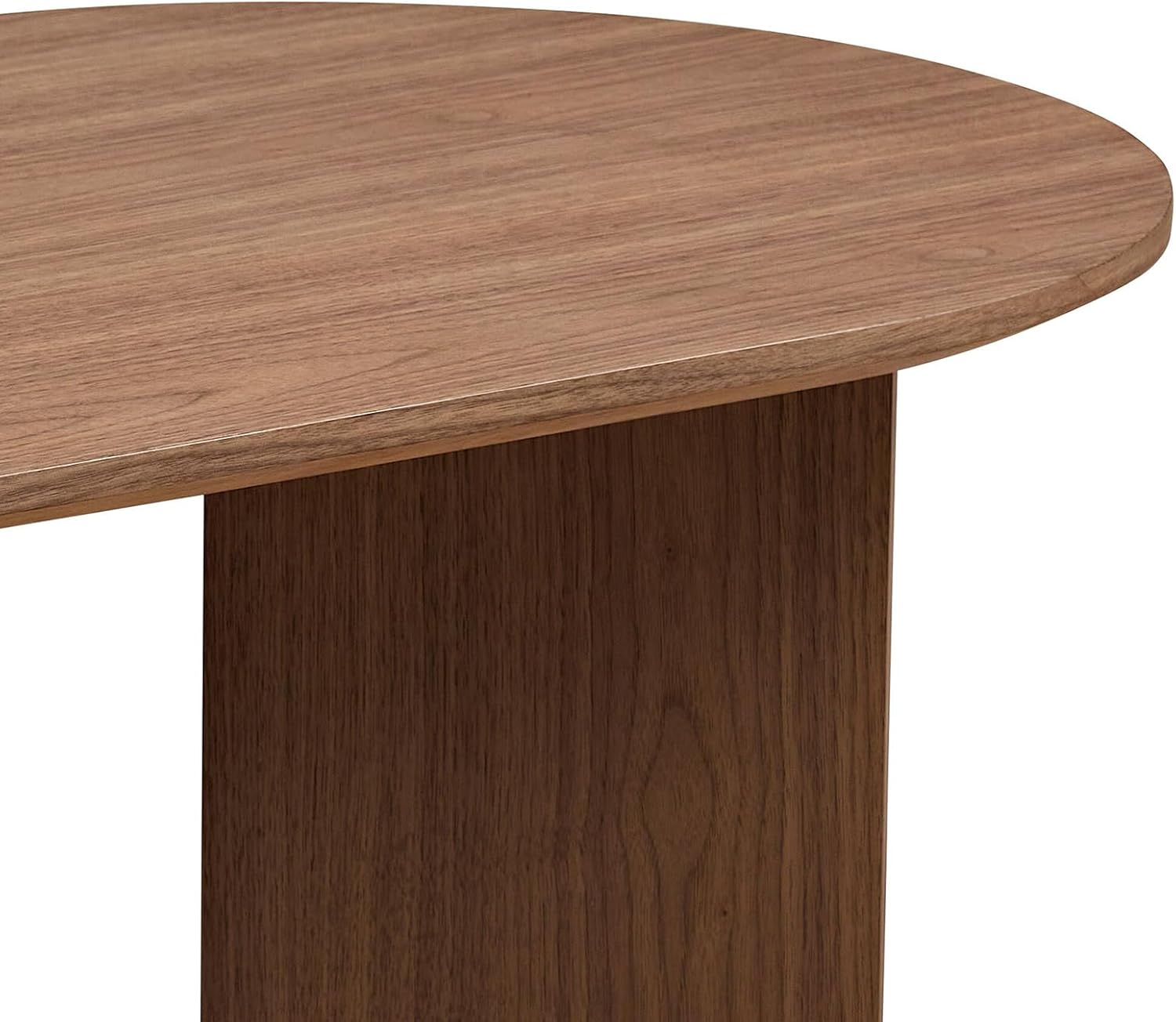Modern Oval MDF Coffee Table Walnut 100 cm