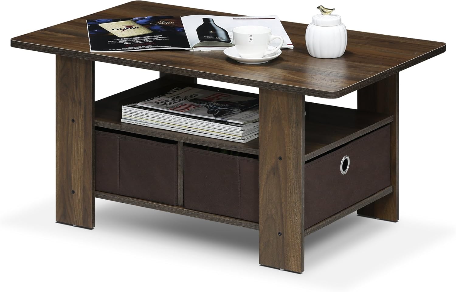 Furinno Andrey Coffee Table, White/Black