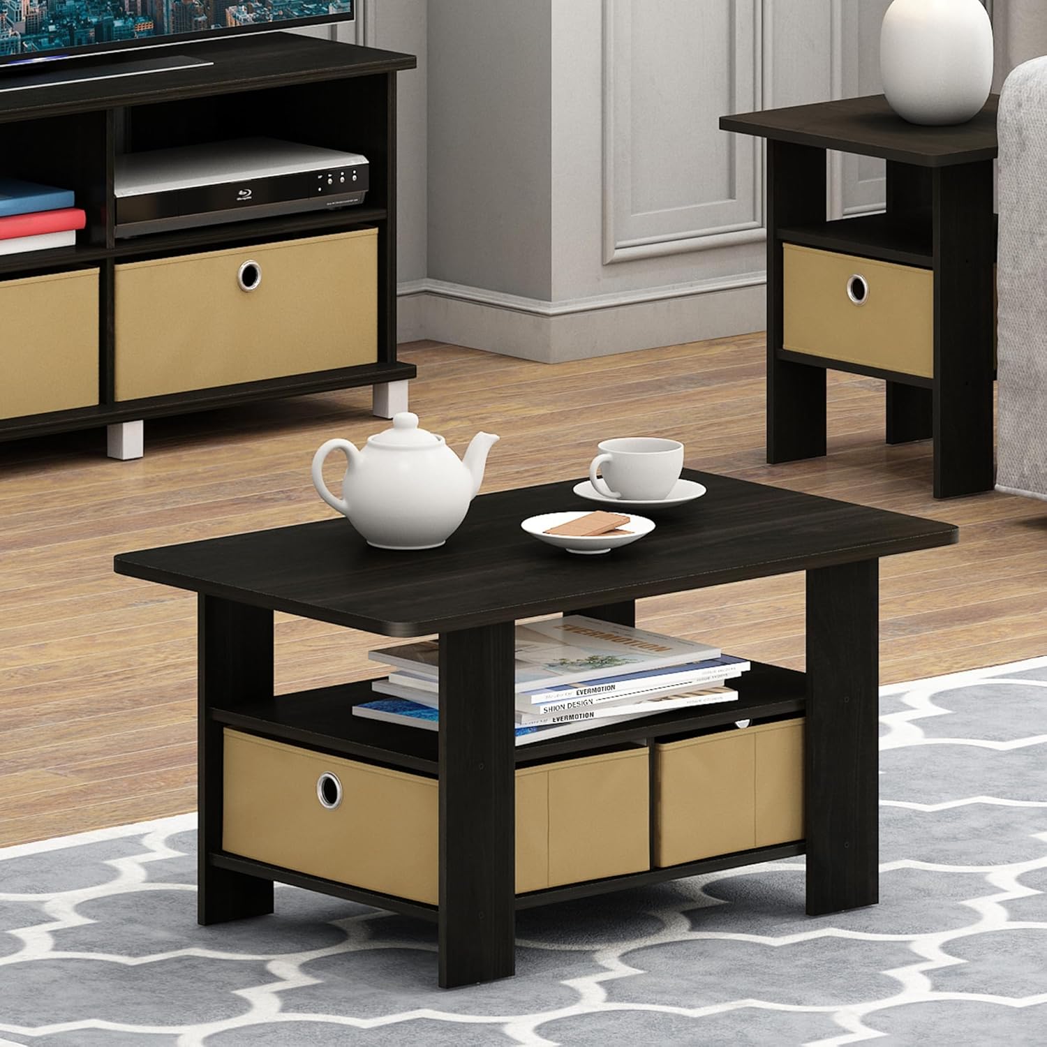 Furinno Andrey Coffee Table Grey/Black