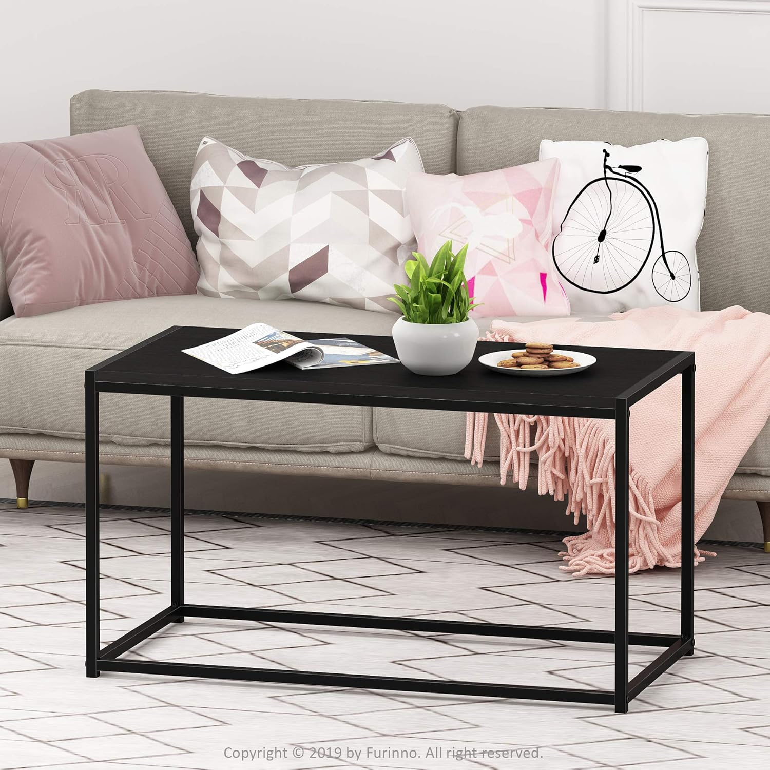 Furinno Camnus Modern Living Coffee Table, Columbia Walnut