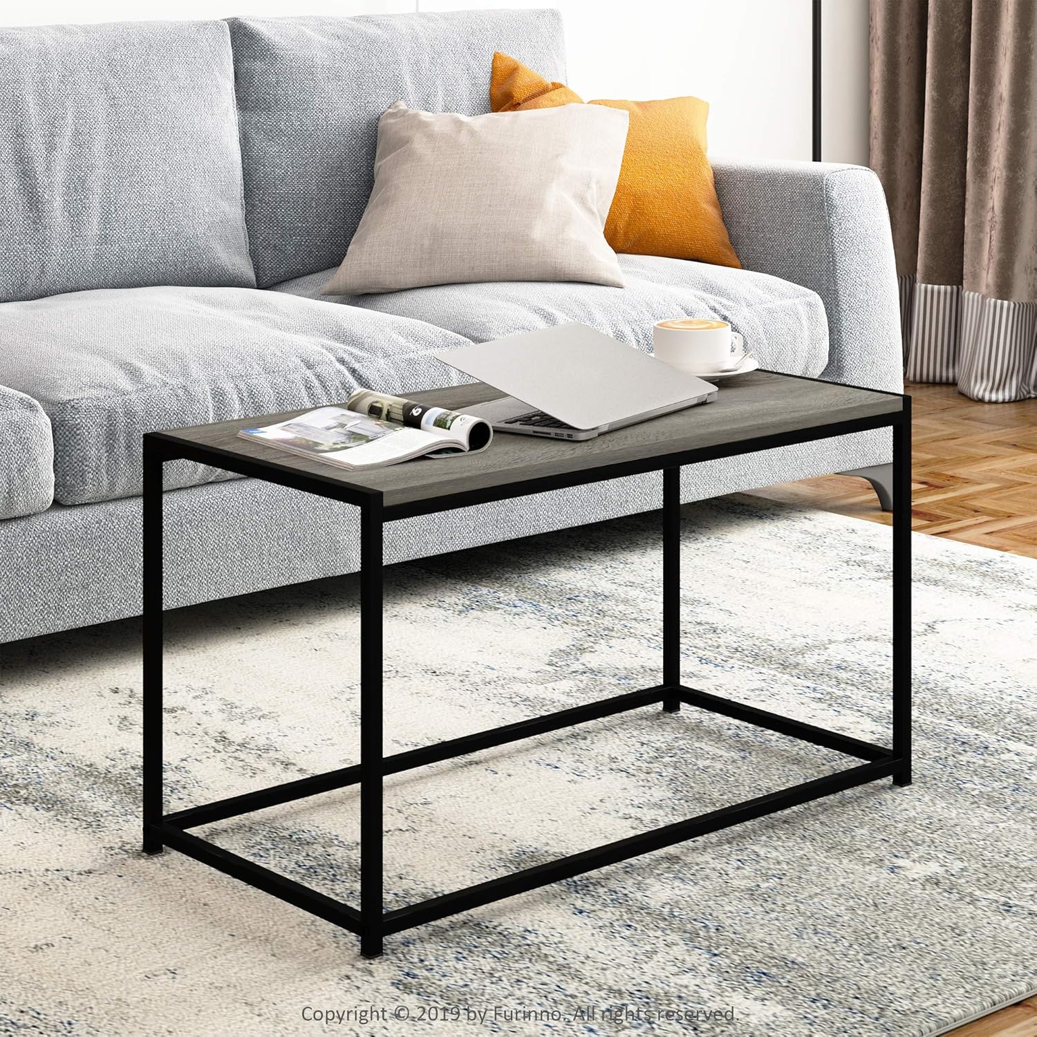 Furinno Camnus Modern Living Coffee Table, Columbia Walnut